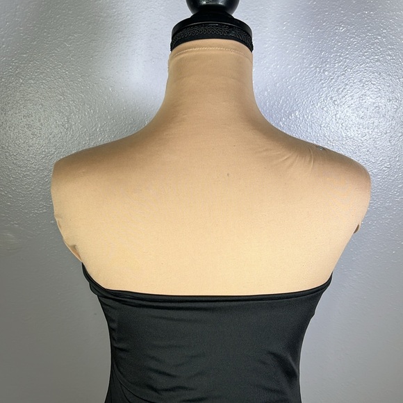 NWT old money Strapless black & white colorblock puff bubble hem mini dress M - Picture 10 of 13